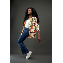VESTES Blazer imprimée orange