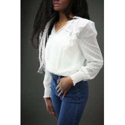 CHEMISIERS blanc dentelle transparent