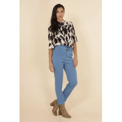 Pontalon ceinture bleue