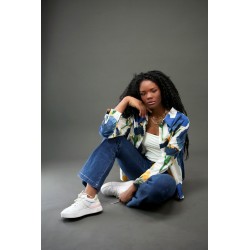 CHEMISE coton oversize motifs florale