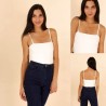 BUSTIER coton avec bretelles fine et col droit