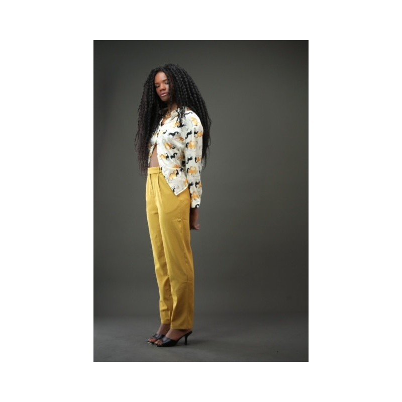 Pantalon jaune moutarde