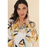 Chemise imprimer de couleur moutarde