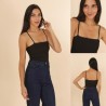 BUSTIER coton avec bretelles fine et col droit