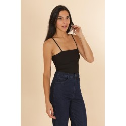 BUSTIER coton avec bretelles fine et col droit
