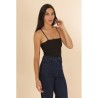 BUSTIER coton avec bretelles fine et col droit