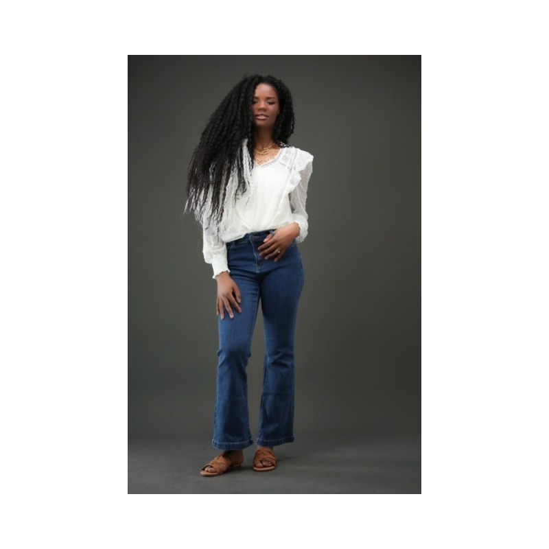JEANS évasé taille haute