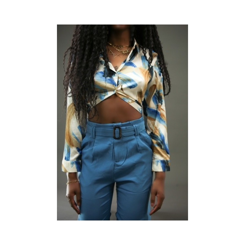 Chemise imprimer bleue
